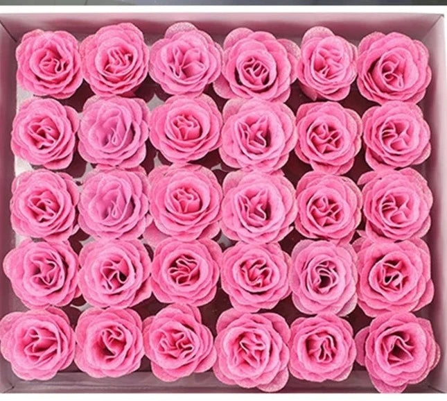 Pink Glitter Rose Heads (50 pcs)